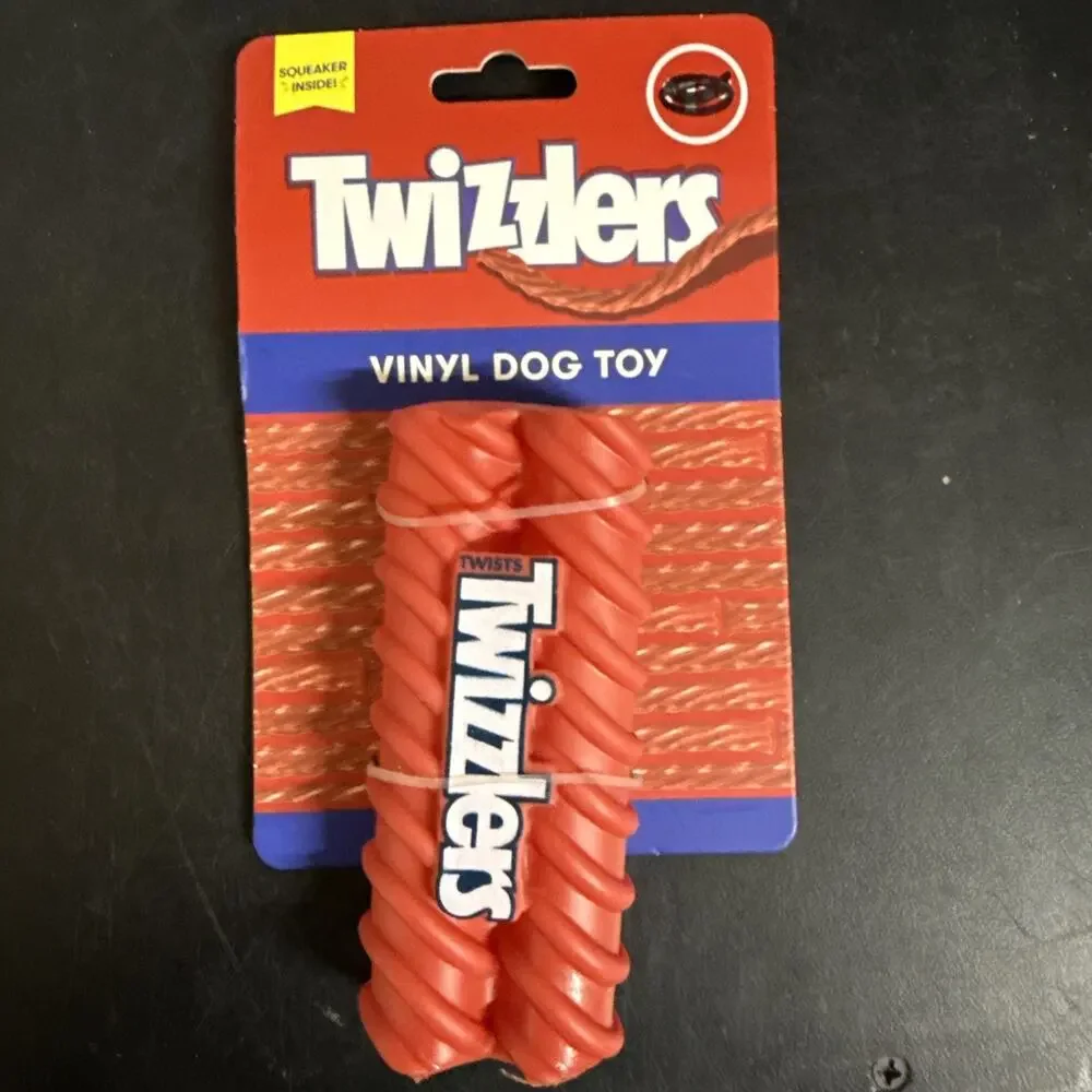 Twizzlers Red Vinyl Squeaky Pet Dog Toy NEW Fast Free Shipping! 🐶